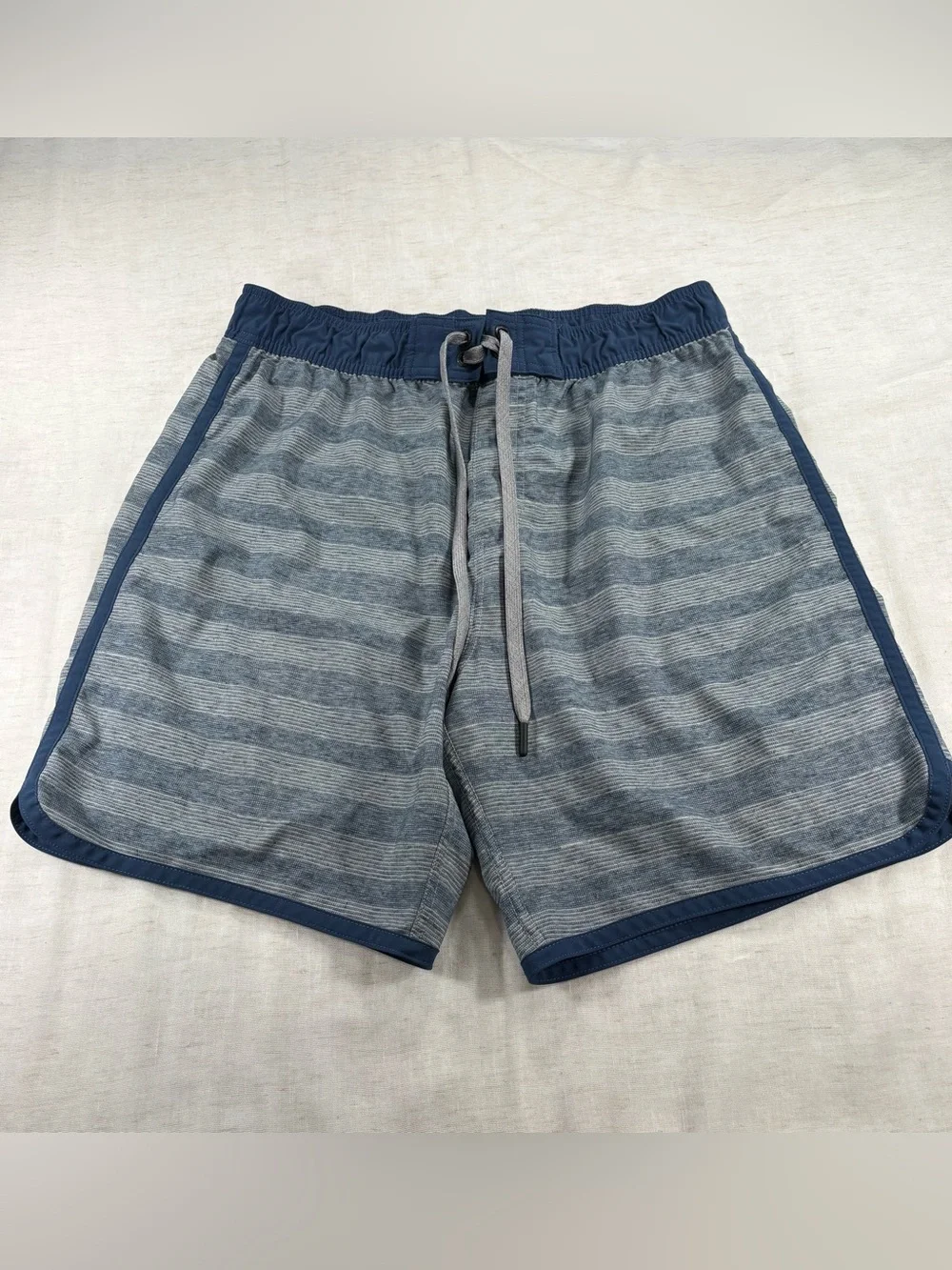 PrAna Striped Blue Knit Swim Shorts